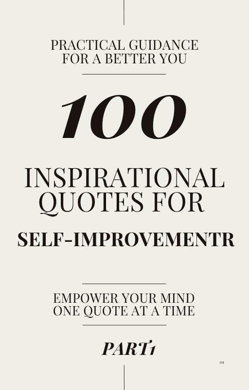Cover of 100 Inspirational Quotes for Self-Improvement – Part 1