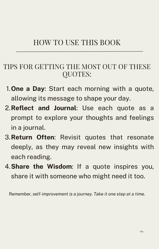 Sample inspirational quote page